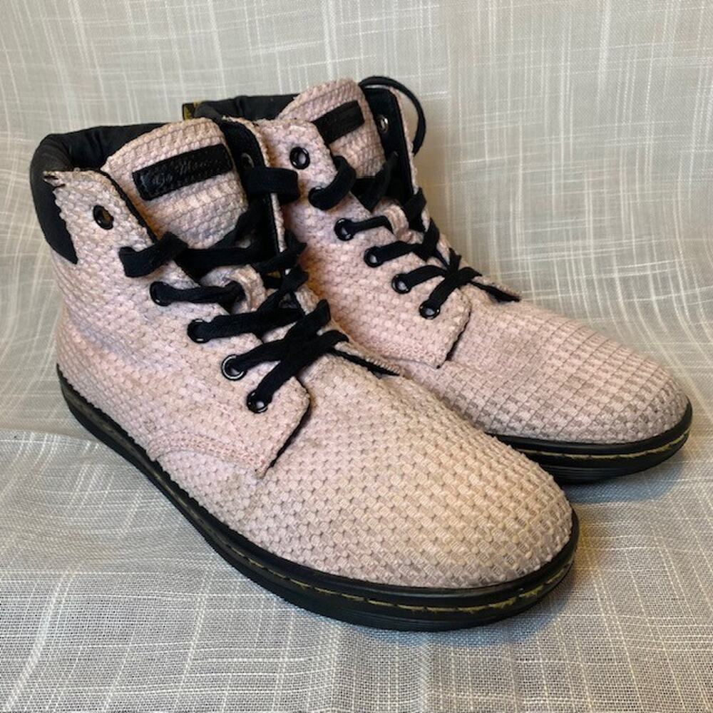 Dr Martens Maelly WC Pink Ankle Boots Womens 9 Waffle Cotton Bubblegum - Picture 3 of 8